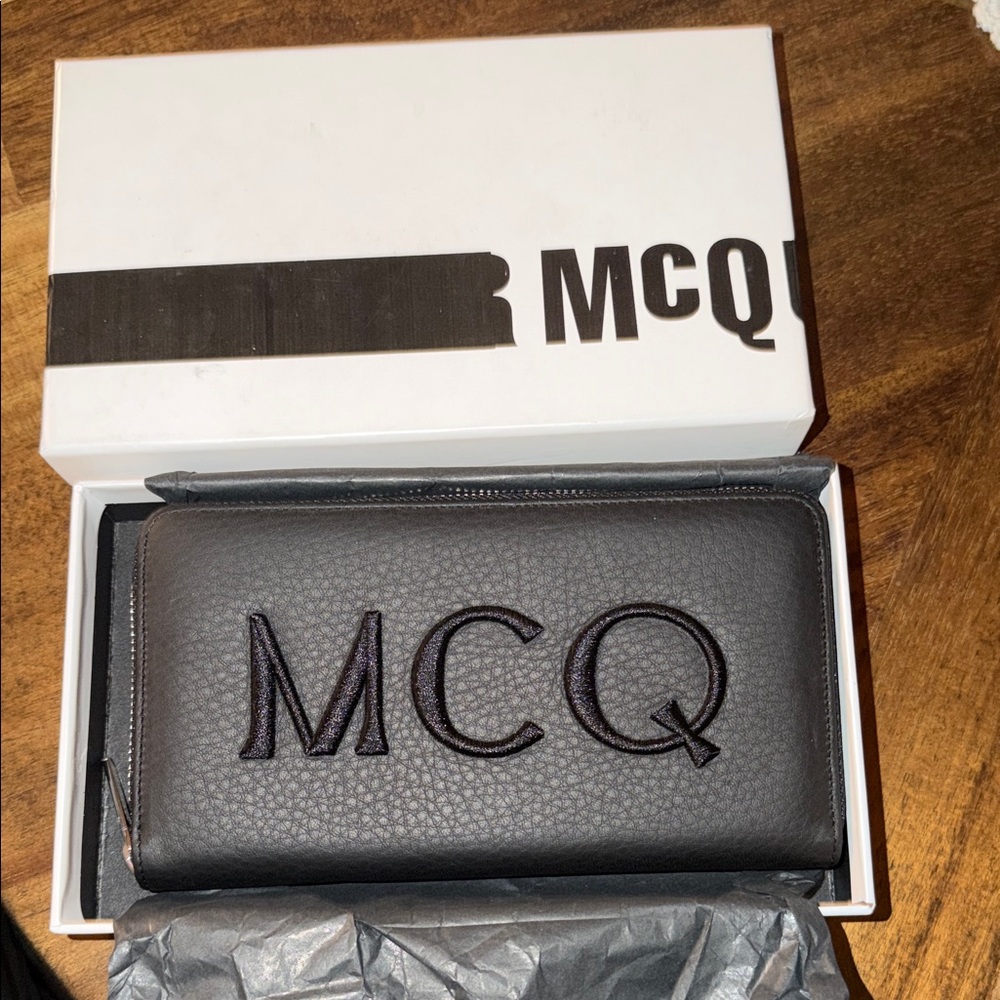 McQ by Alexander McQueen Black Leather Card Holder